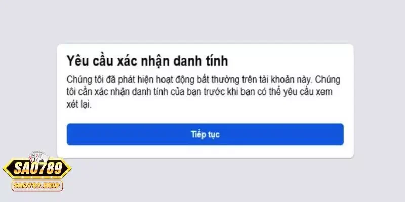 Xác nhận danh tính và hoàn tất đăng ký Sao789